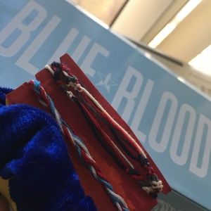 Blue brackets// & scrunchie